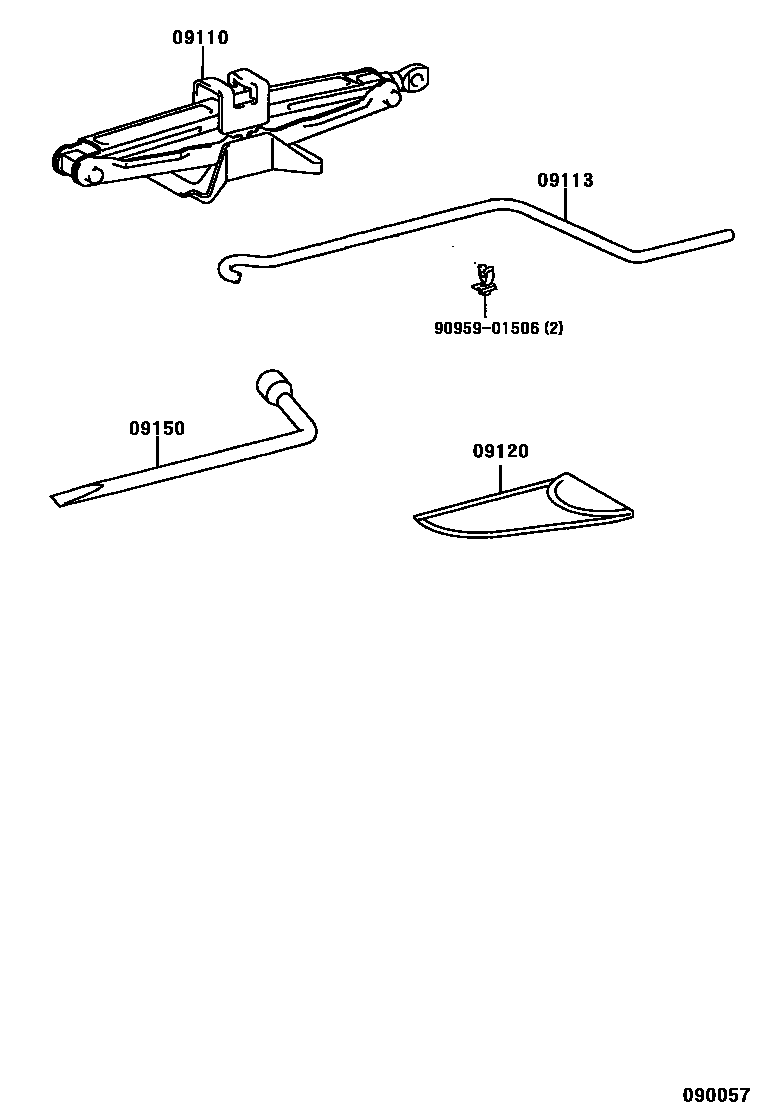 Toyota COROLLA Standard Tools EPC diagram — 090057