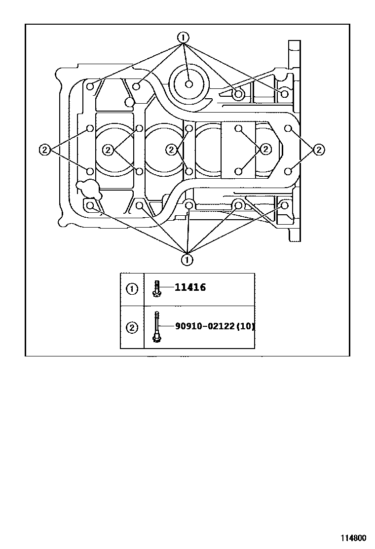 Toyota COROLLA Cylinder Block EPC diagram — 114800