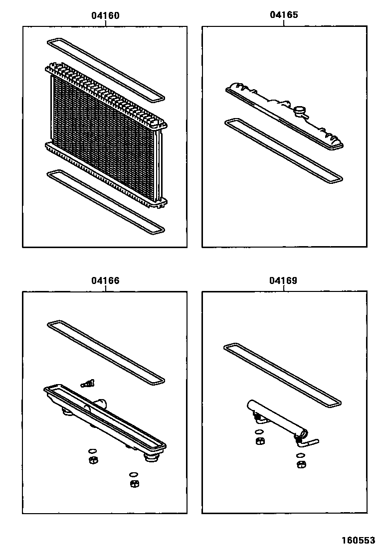 Toyota COROLLA RADIATOR & WATER OUTLET EPC diagram — 160553