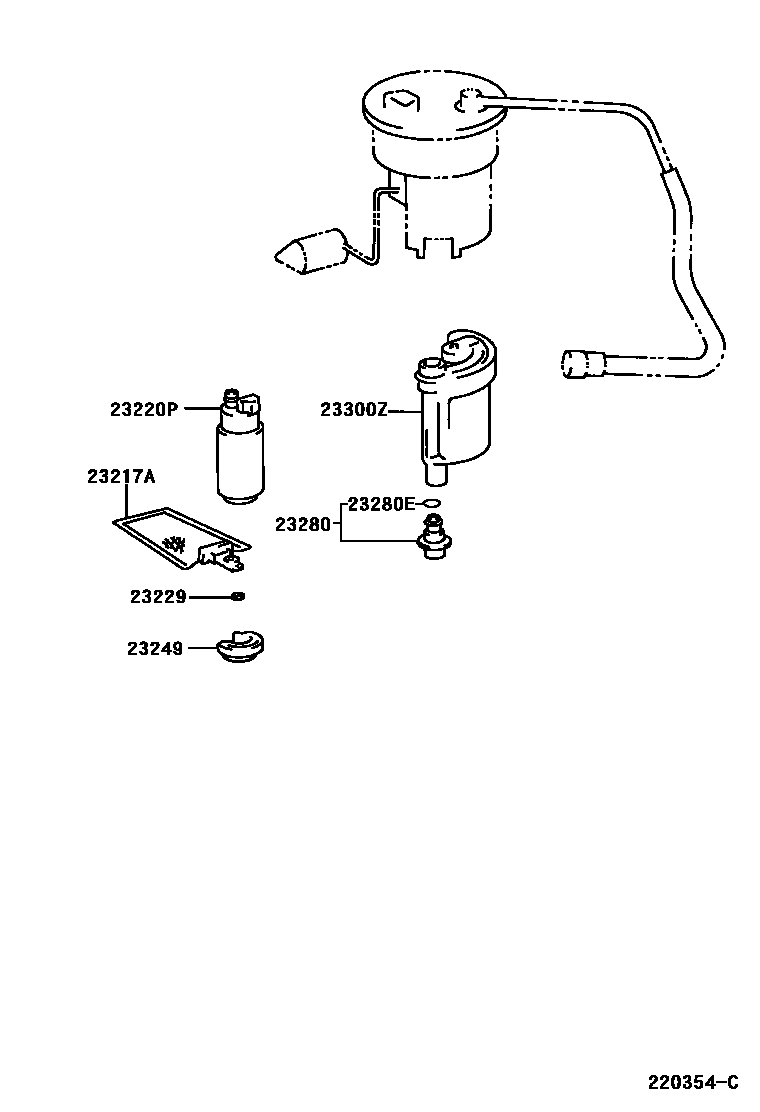 Toyota COROLLA 燃油喷射系统 EPC diagram — 220354C