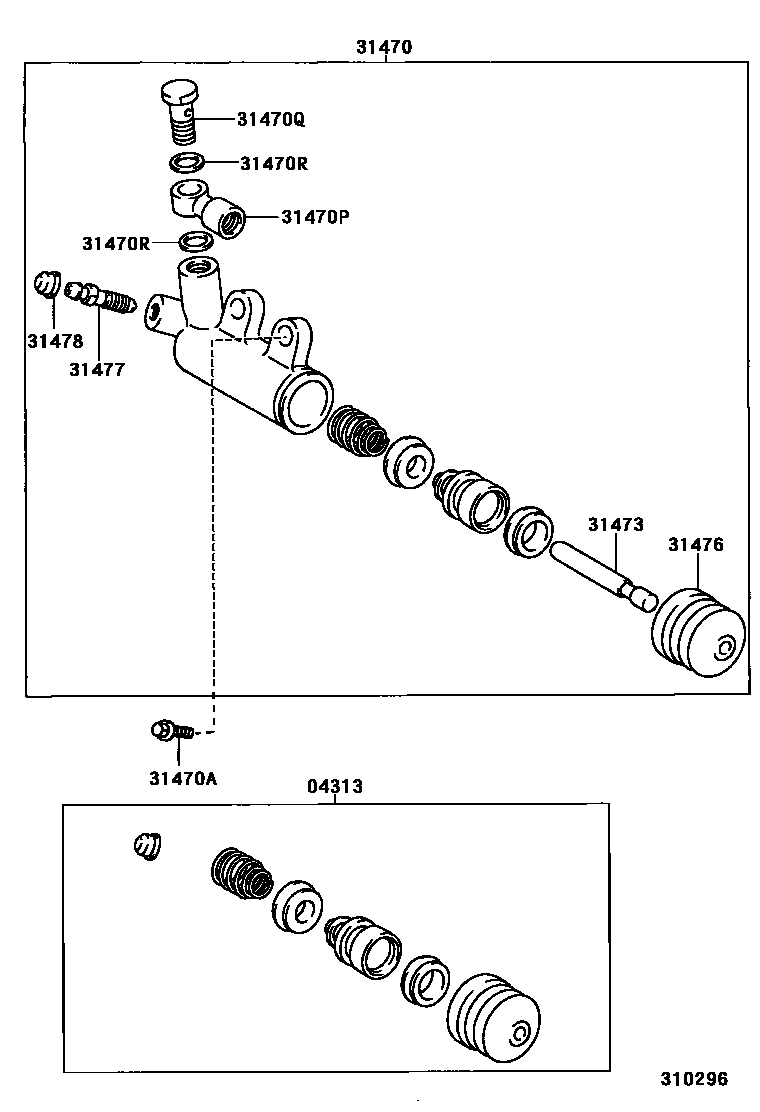 Toyota COROLLA 离合器分离缸 EPC diagram — 310296