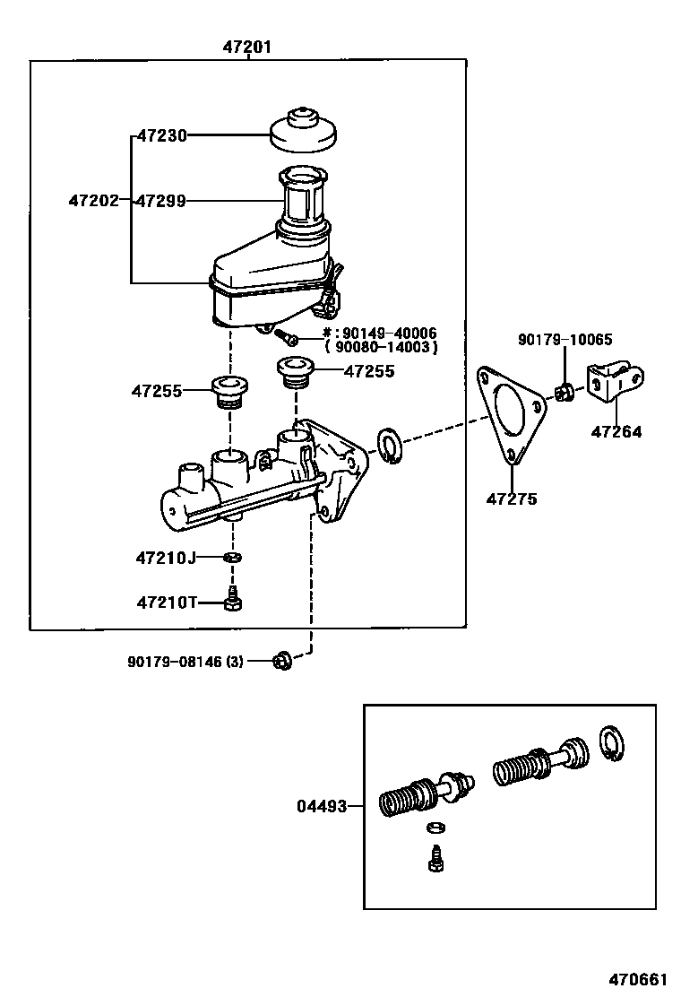 Toyota COROLLA 制动总泵 EPC diagram — 470661