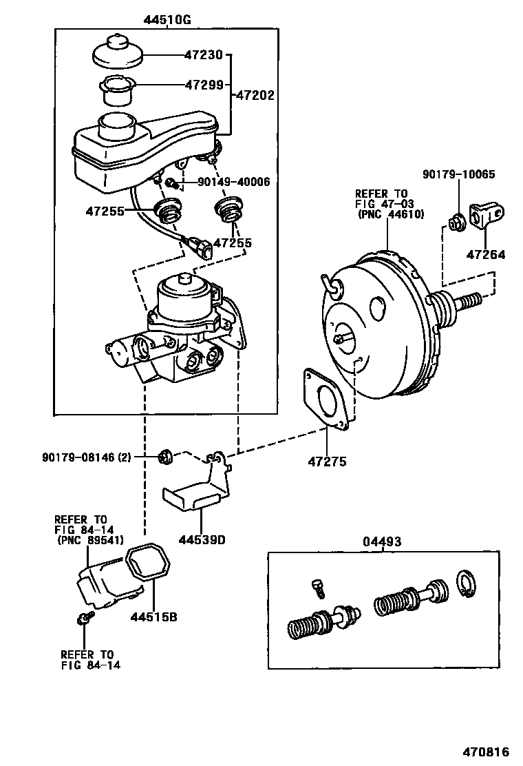 Toyota COROLLA 制动总泵 EPC diagram — 470816