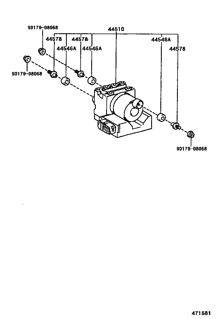 Toyota COROLLA 制动配管和卡箍 EPC diagram — 471581