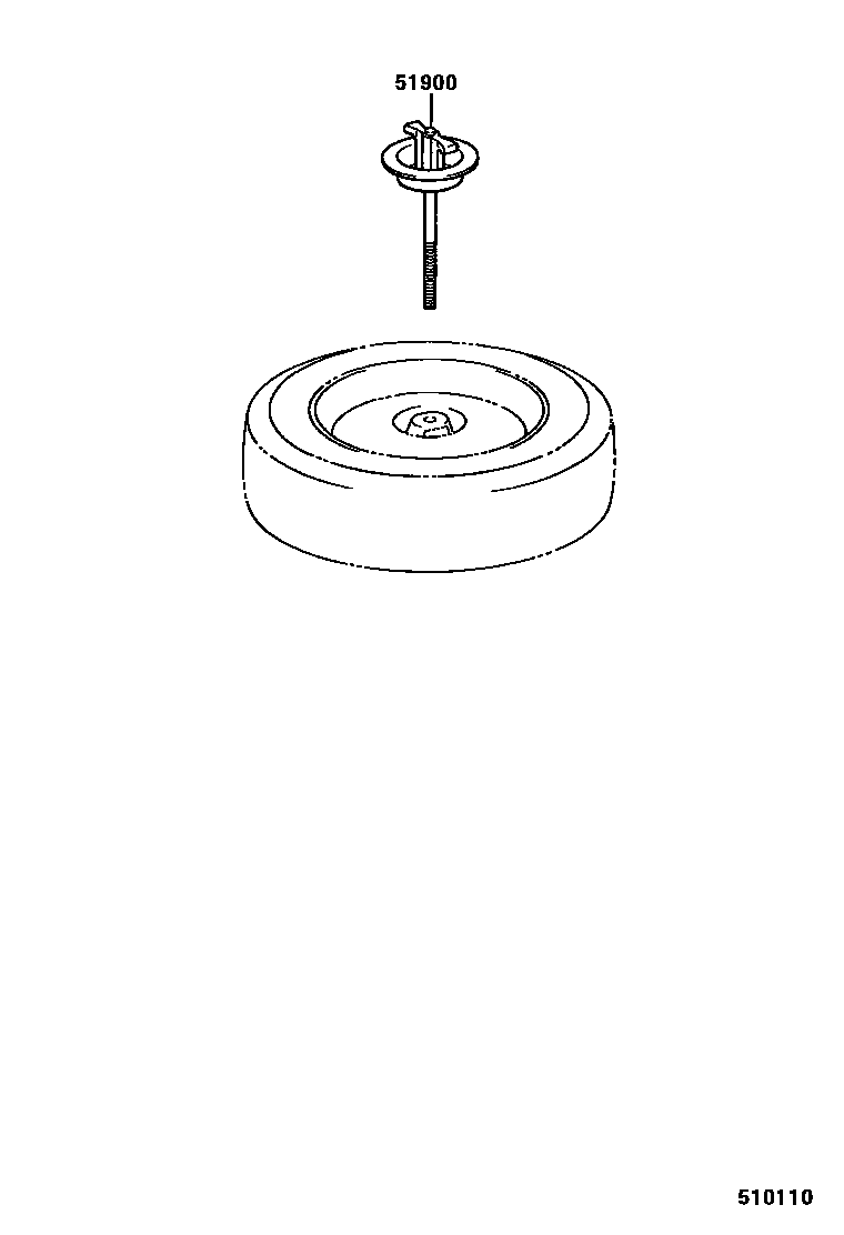 Toyota COROLLA Spare tire rack EPC diagram — 510110