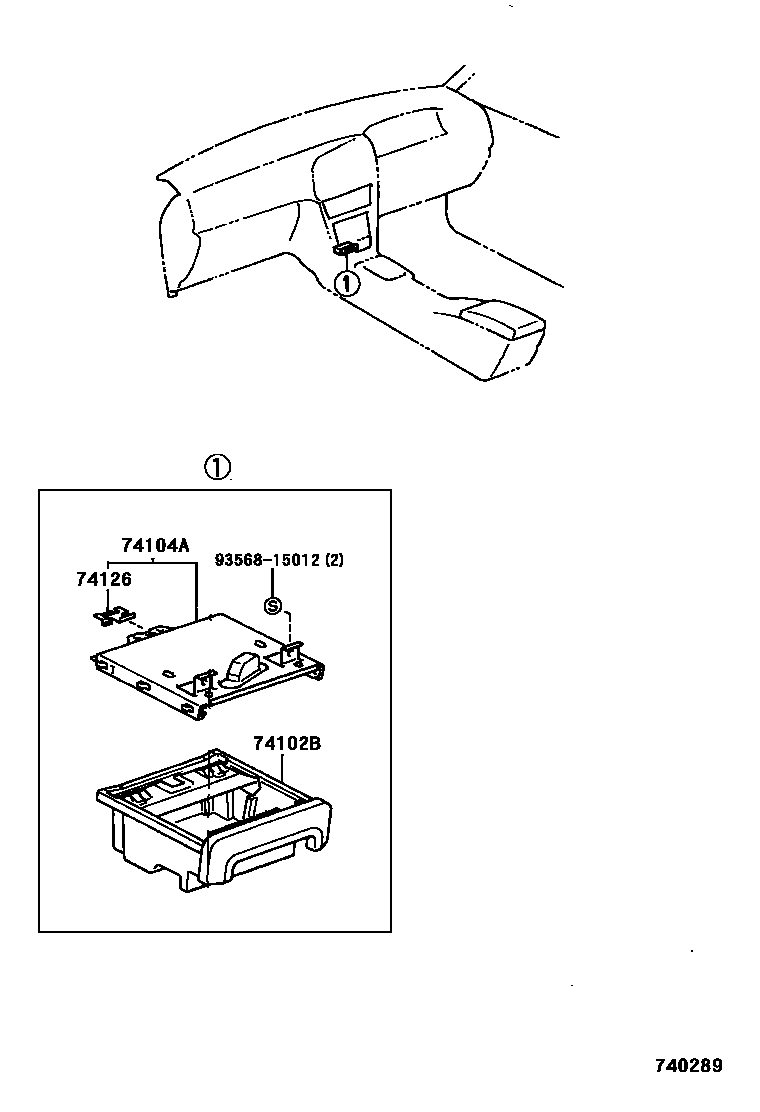 Toyota COROLLA 烟灰盒 EPC diagram — 740289