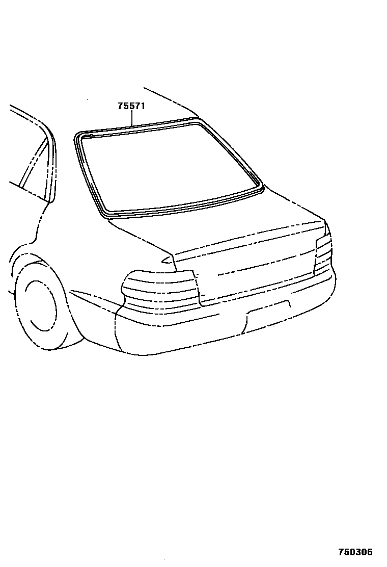 Toyota COROLLA 后防护条 EPC diagram — 750306