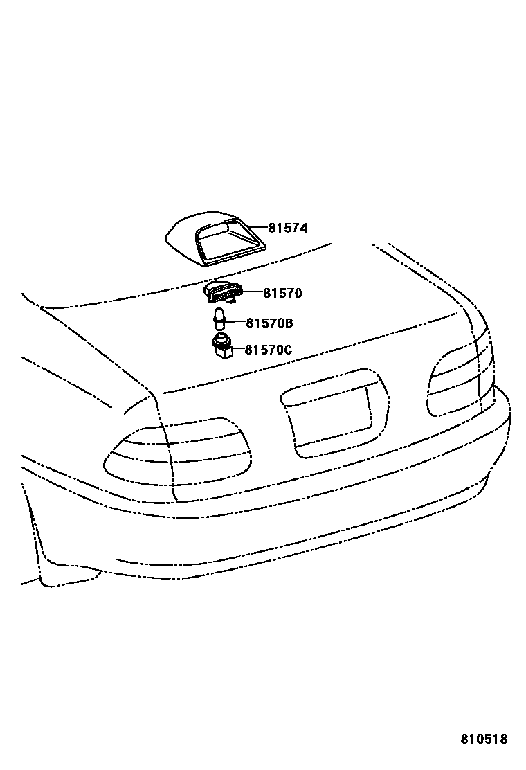 Toyota COROLLA 高位刹车灯 EPC diagram — 810518