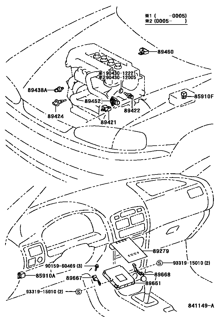 Toyota COROLLA 电子燃油喷射系统 EPC diagram — 841149A