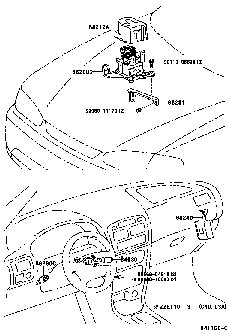 Toyota COROLLA 巡航控制(自动行驶) EPC diagram — 841150C