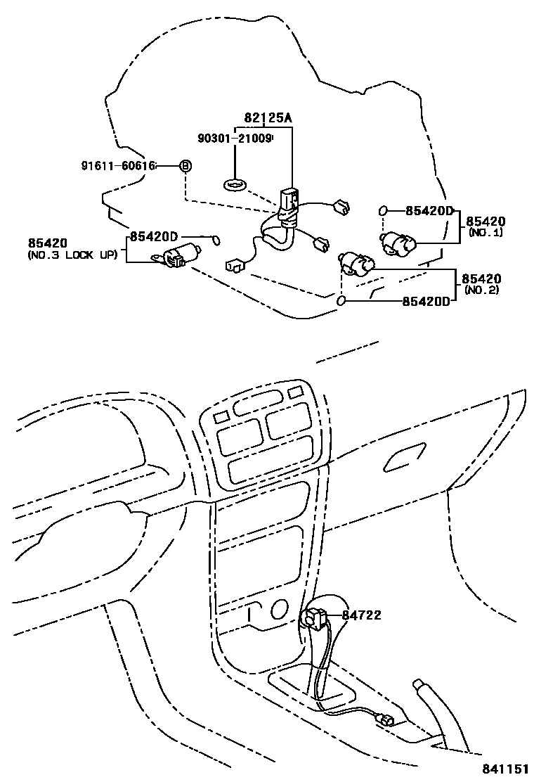 Toyota COROLLA 超速档和电子控制变速器 EPC diagram — 841151