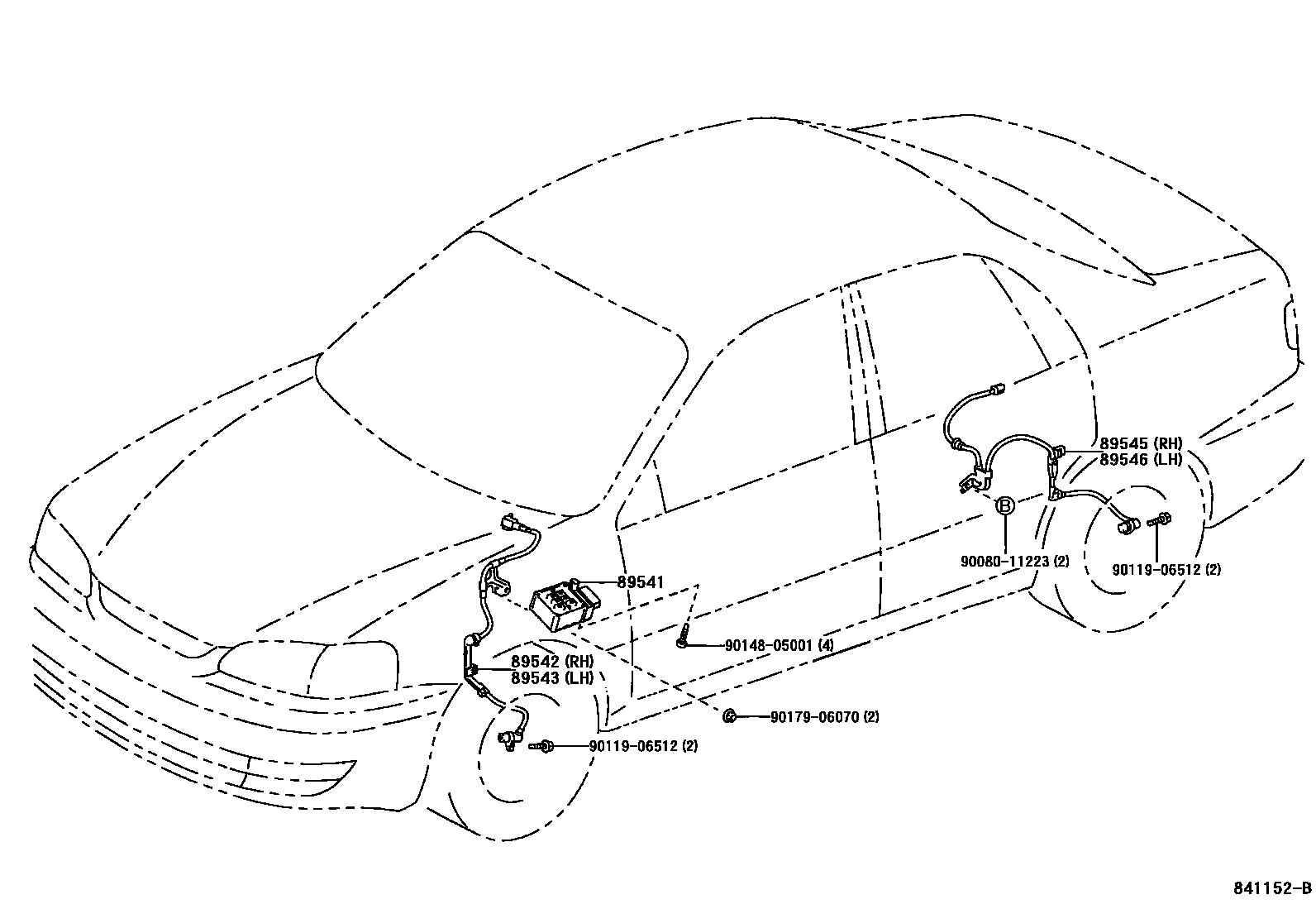 Toyota COROLLA ABS 和 VSC EPC diagram — 841152B