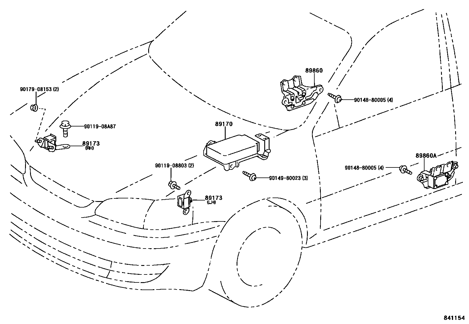 Toyota COROLLA 空气囊 EPC diagram — 841154