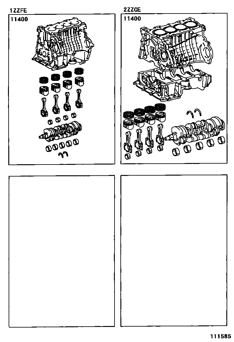 Toyota COROLLA Short Block Assembly EPC diagram — 111585