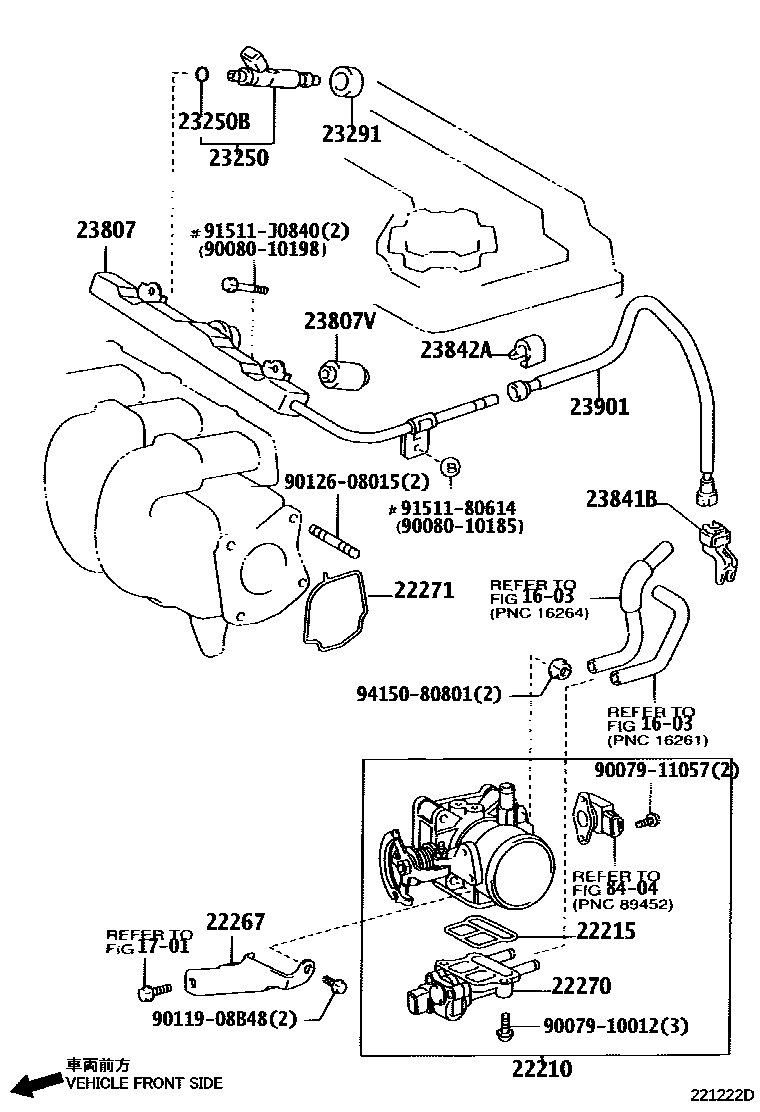 Toyota COROLLA 燃油喷射系统 EPC diagram — 221222D