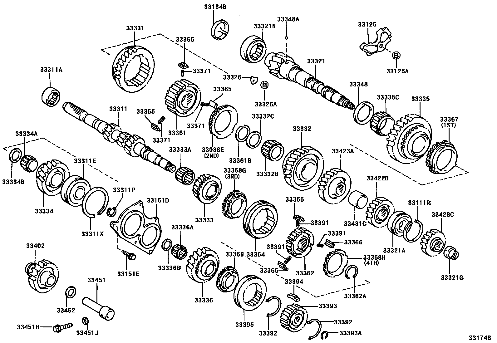 Toyota COROLLA 变速器齿轮(MTM) EPC diagram — 331746