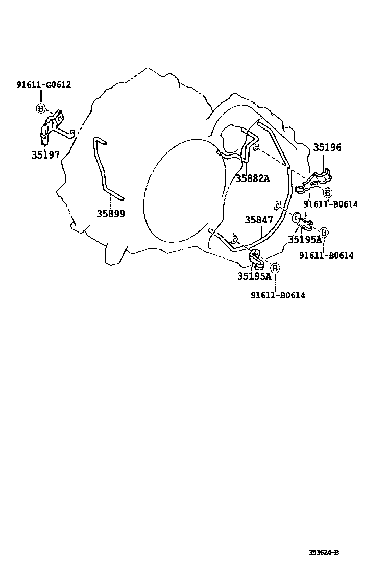 Toyota COROLLA 阀体和滤油网(ATM) EPC diagram — 353624B