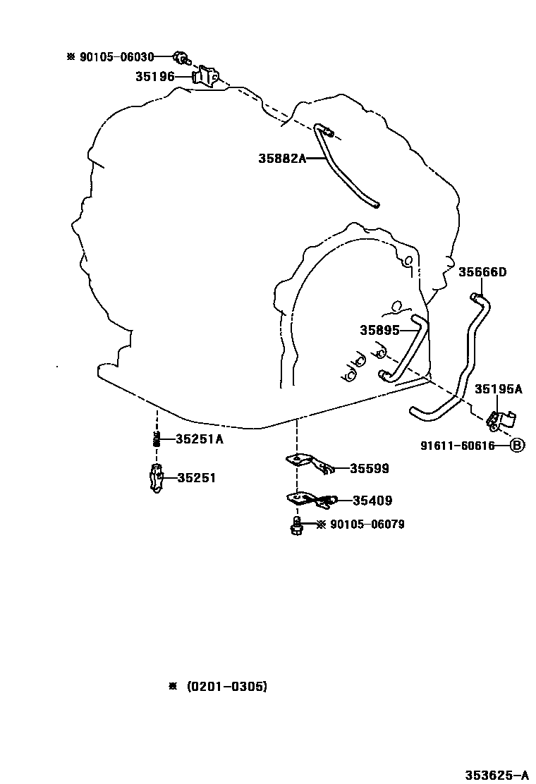 Toyota COROLLA 阀体和滤油网(ATM) EPC diagram — 353625A