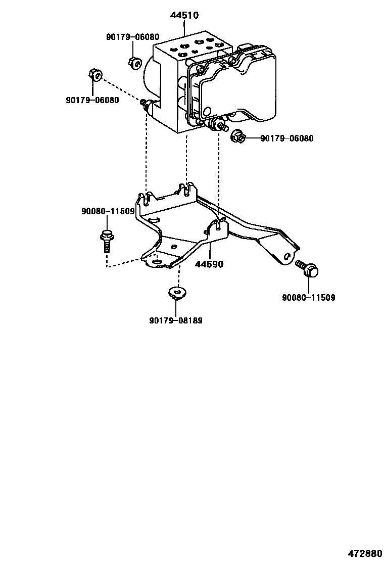 Toyota COROLLA 制动配管和卡箍 EPC diagram — 472880