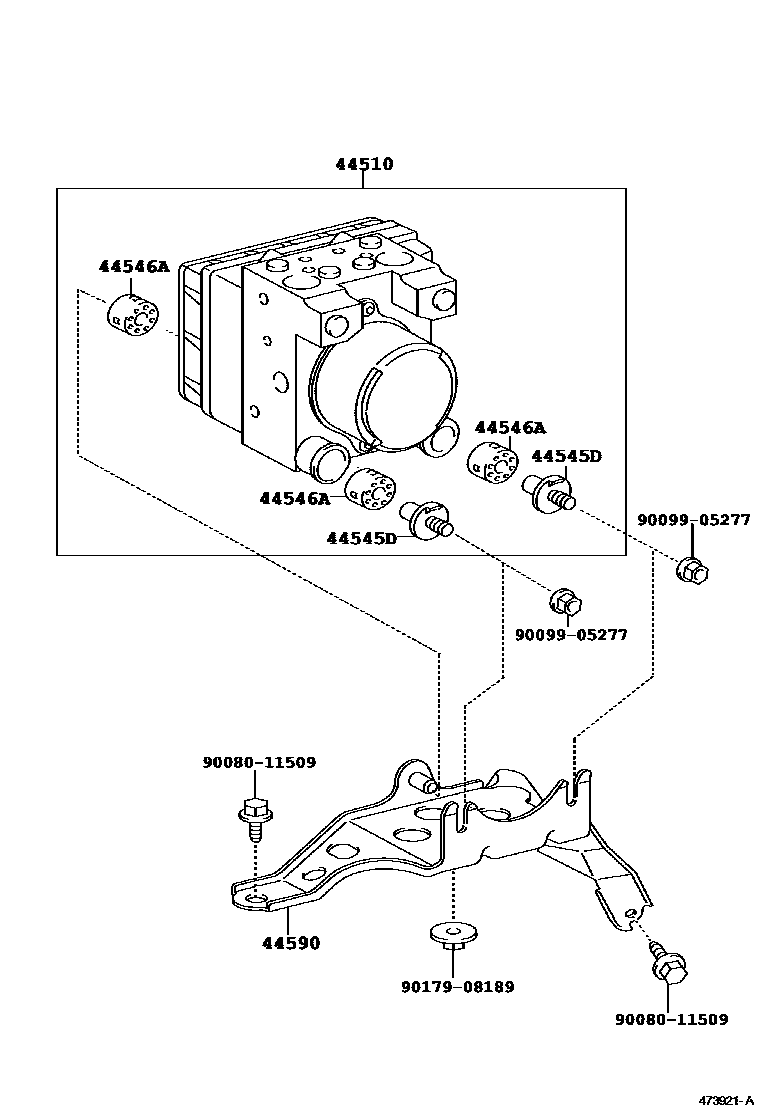 Toyota COROLLA 制动配管和卡箍 EPC diagram — 473921A