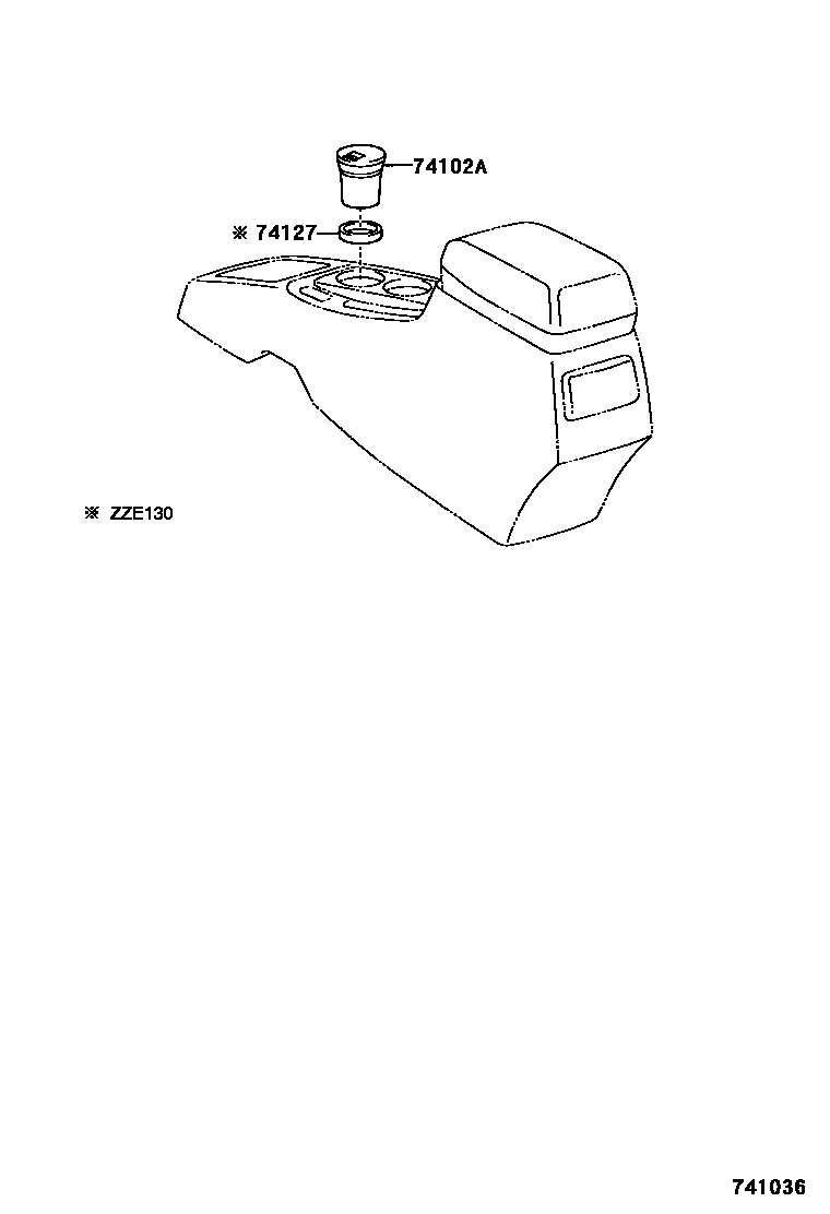 Toyota COROLLA 烟灰盒 EPC diagram — 741036
