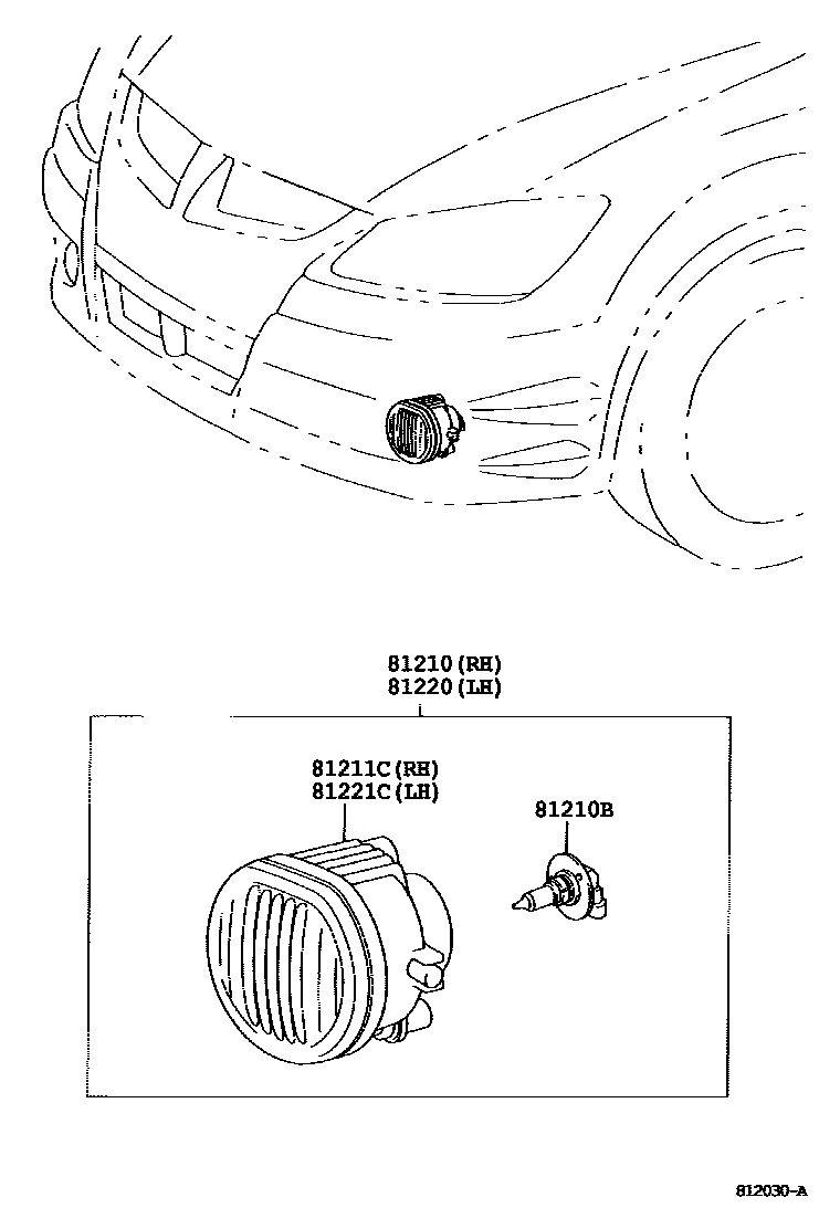 Toyota COROLLA Fog Lamp EPC diagram — 812030A