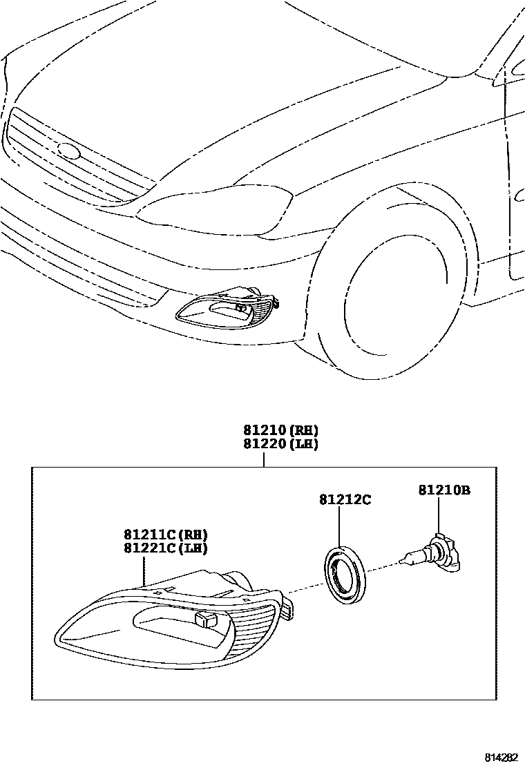 Toyota COROLLA Fog Lamp EPC diagram — 814282A