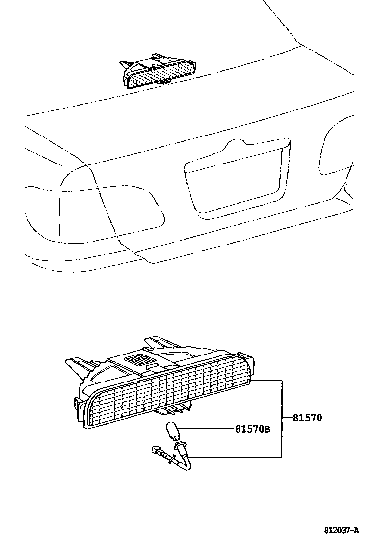 Toyota COROLLA 高位刹车灯 EPC diagram — 812037A
