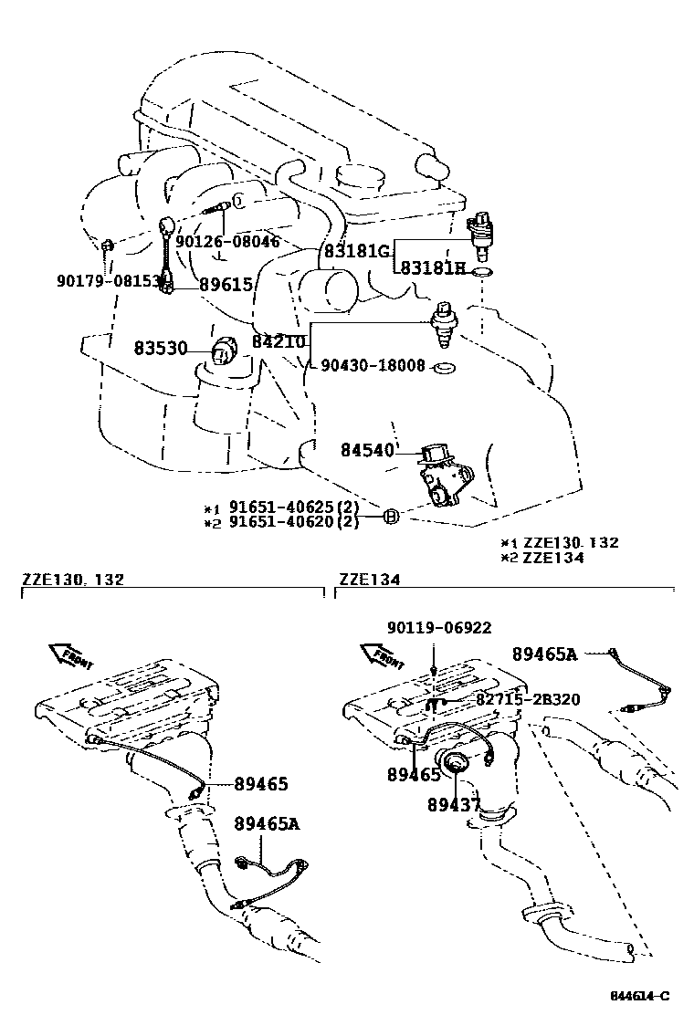 Toyota COROLLA 开关和继电器和ECU EPC diagram — 844614C