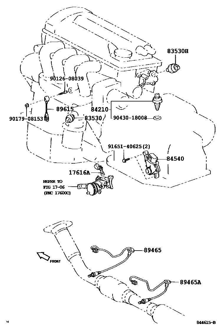 Toyota COROLLA 开关和继电器和ECU EPC diagram — 844615B