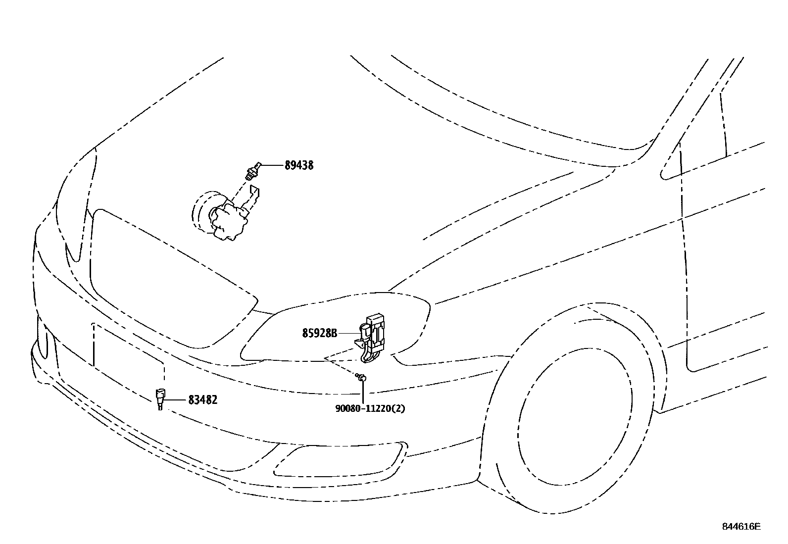 Toyota COROLLA 开关和继电器和ECU EPC diagram — 844616E