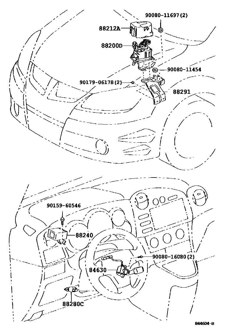 Toyota COROLLA 巡航控制(自动行驶) EPC diagram — 844604B