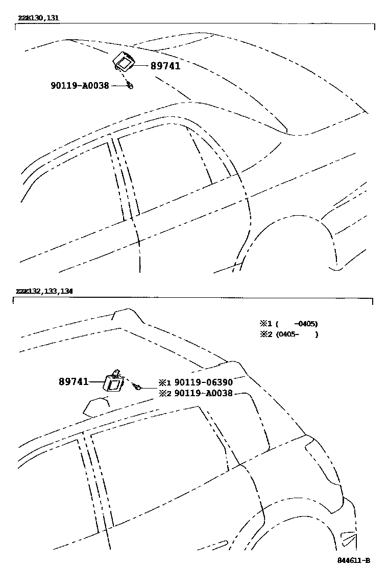 Toyota COROLLA 遥控门锁 EPC diagram — 844611B