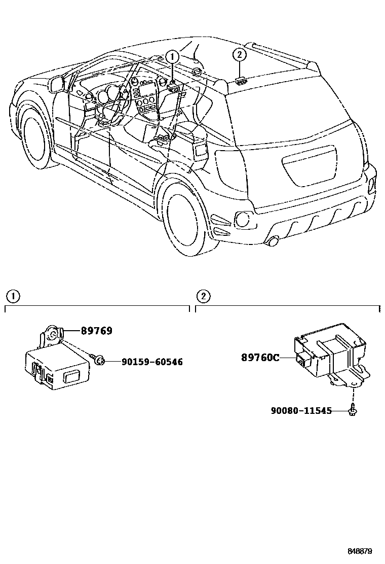 Toyota COROLLA 轮胎压力警告系统 EPC diagram — 848879