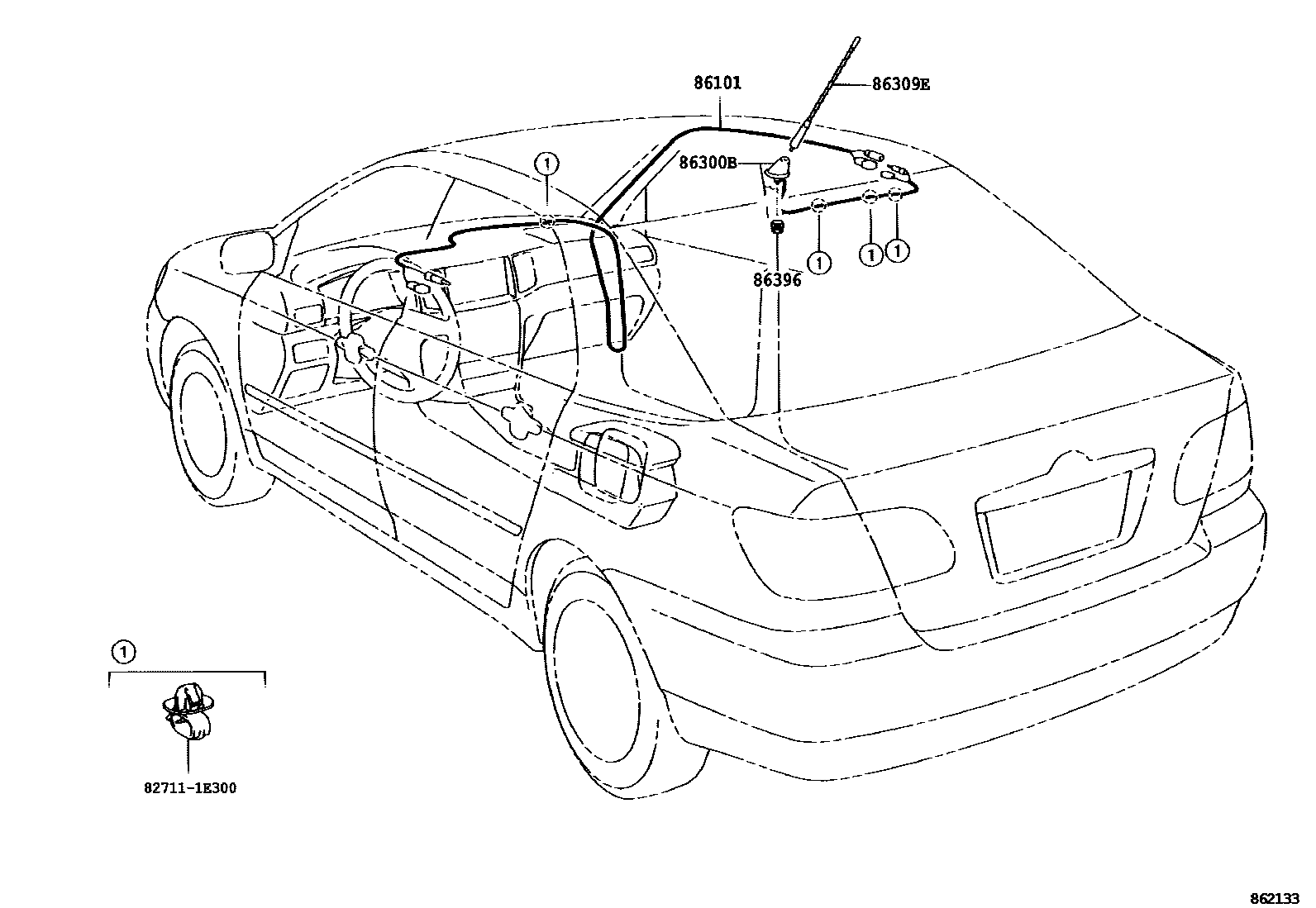 Toyota COROLLA antenna EPC diagram — 862133