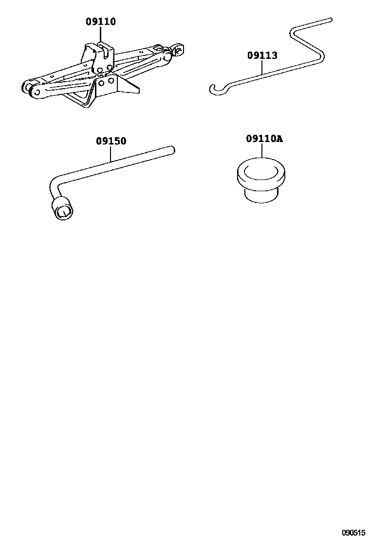 Toyota COROLLA Standard Tools EPC diagram — 090515