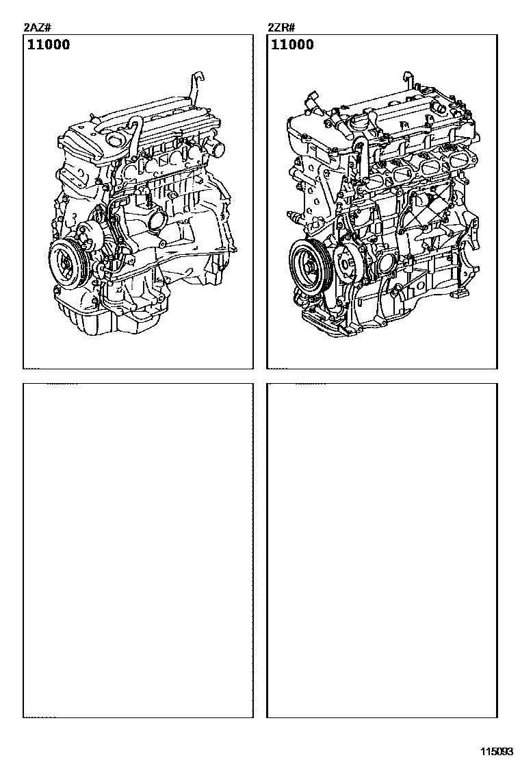 Toyota COROLLA Partial Engine Assembly EPC diagram — 115093