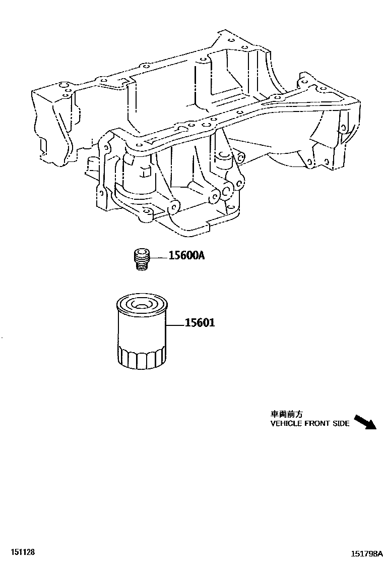 Toyota COROLLA Oil Filter EPC diagram — 151798A