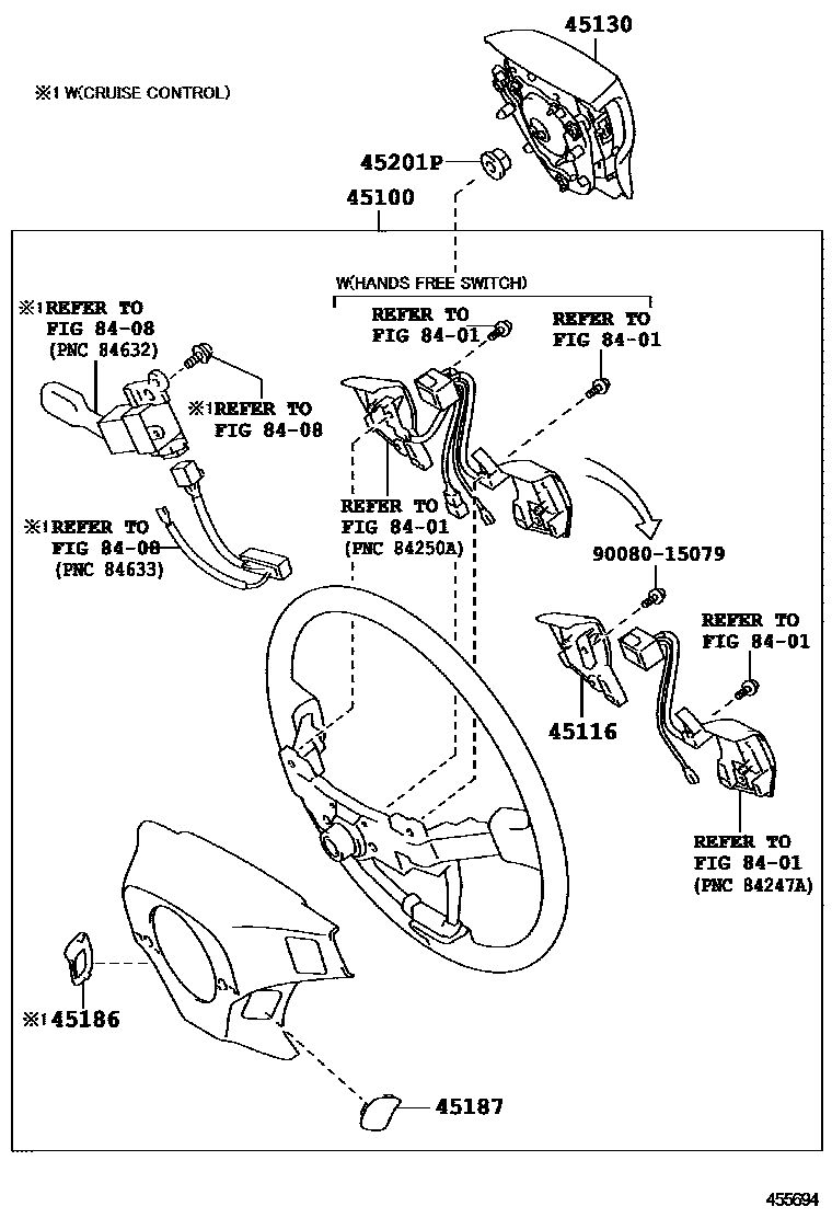 Toyota COROLLA Steering Wheel EPC diagram — 455694