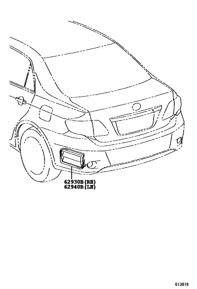 Toyota COROLLA 车侧通风装置 EPC diagram — 613078