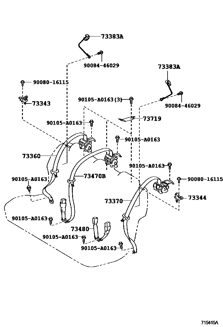 Toyota COROLLA 安全带和儿童保护座椅 EPC diagram — 715415A