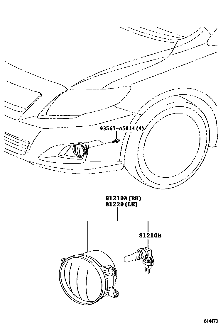 Toyota COROLLA Fog Lamp EPC diagram — 814470