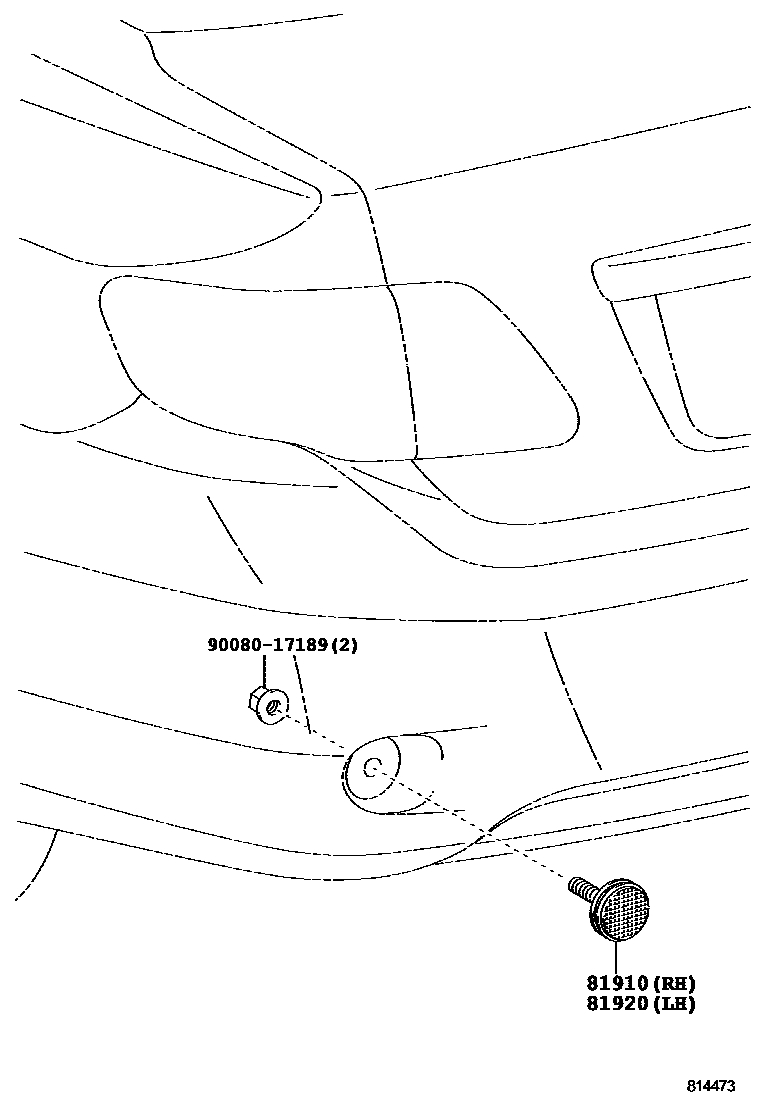 Toyota COROLLA reflector EPC diagram — 814473