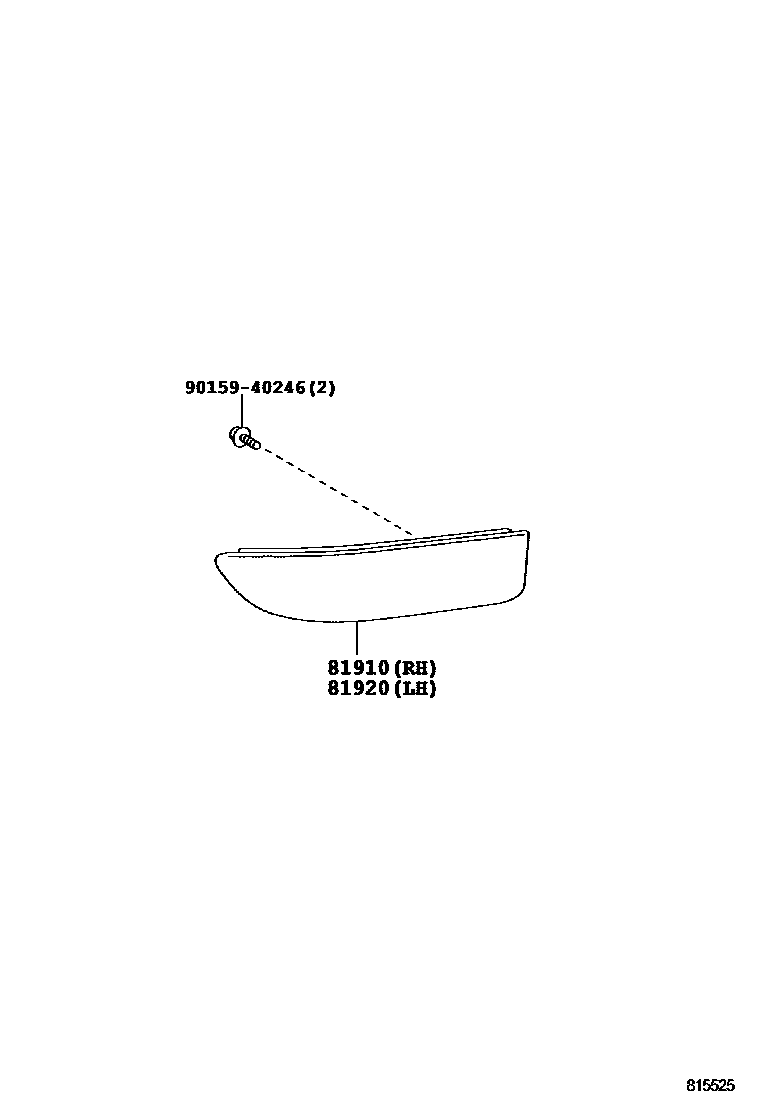 Toyota COROLLA reflector EPC diagram — 815525