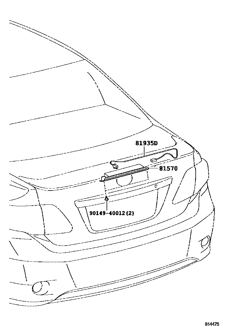 Toyota COROLLA 高位刹车灯 EPC diagram — 814475
