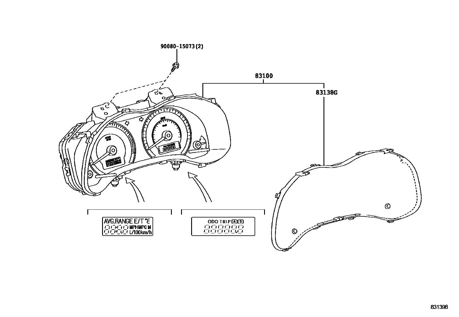 Toyota COROLLA 仪表 EPC diagram — 831398