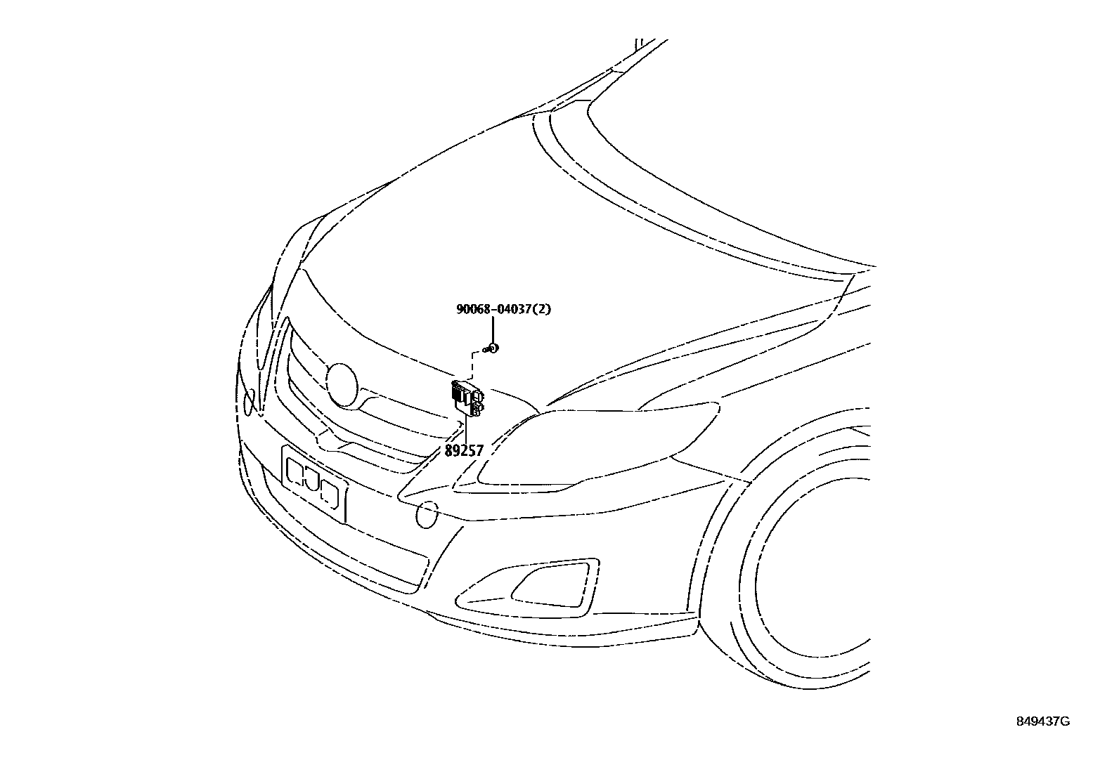Toyota COROLLA 开关和继电器和ECU EPC diagram — 849437G