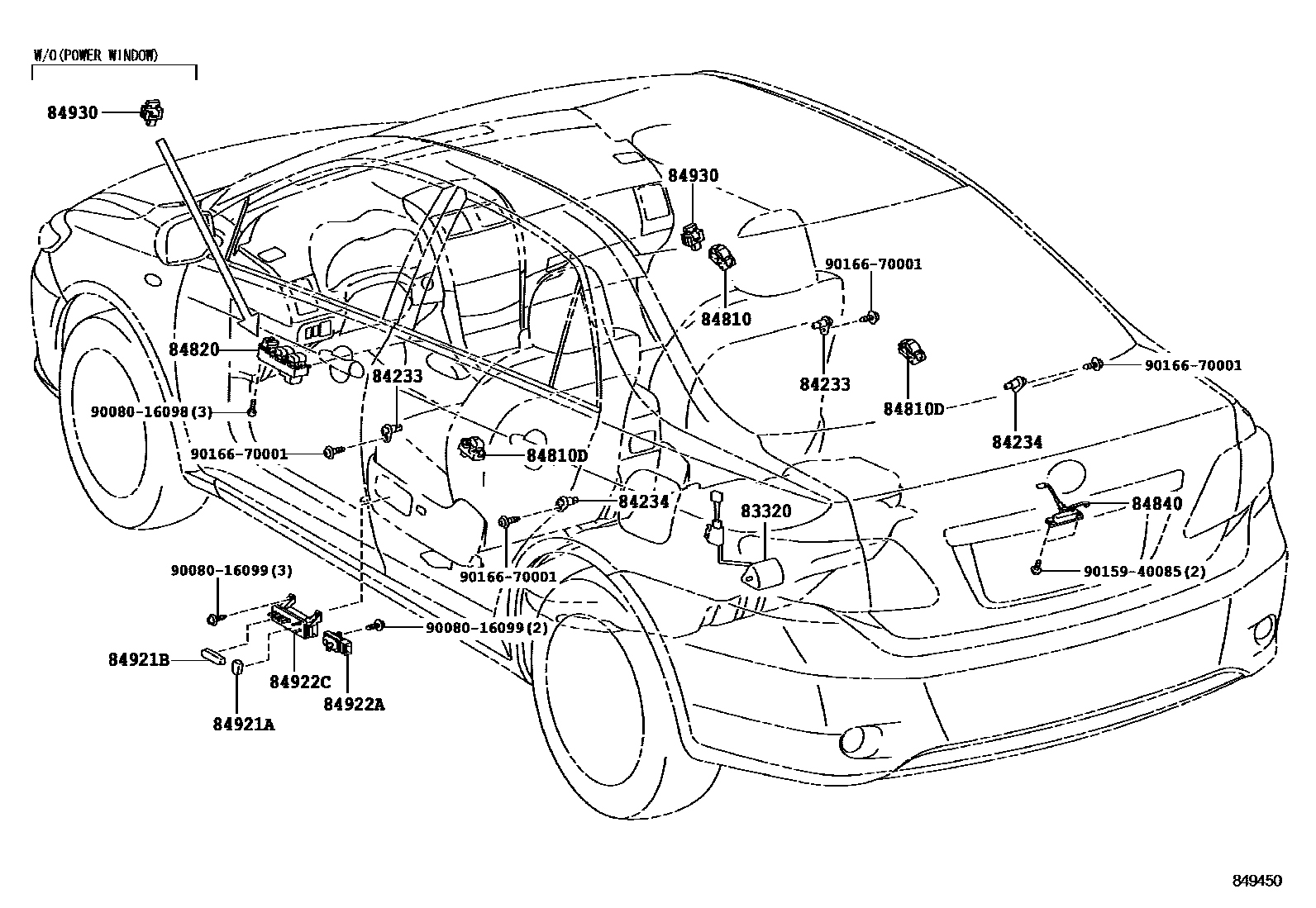 Toyota COROLLA 开关和继电器和ECU EPC diagram — 849450