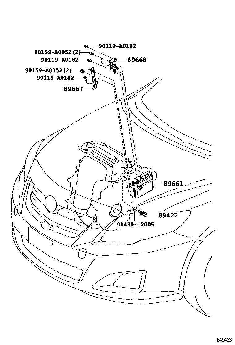 Toyota COROLLA 电子燃油喷射系统 EPC diagram — 849433