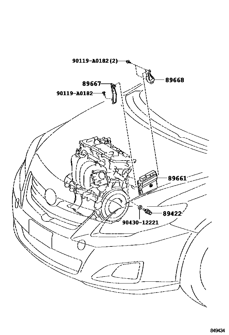 Toyota COROLLA 电子燃油喷射系统 EPC diagram — 849434